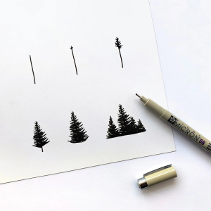 dessiner un sapin realiste foret