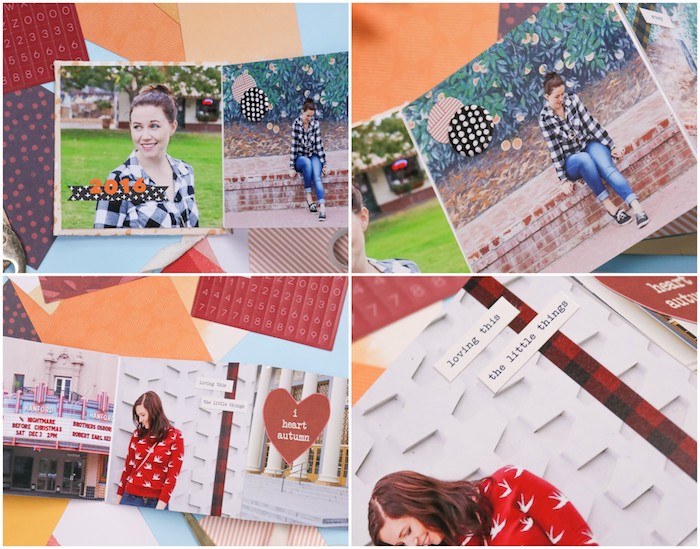 des pages album photo scrapbooking avec des photos et petits accessoires décoratifs, cadeau anniversaire femme fait maison