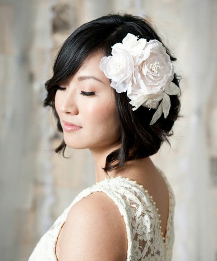 Vintage coiffure mariée avec headband coiffure mariée naturelle fleur