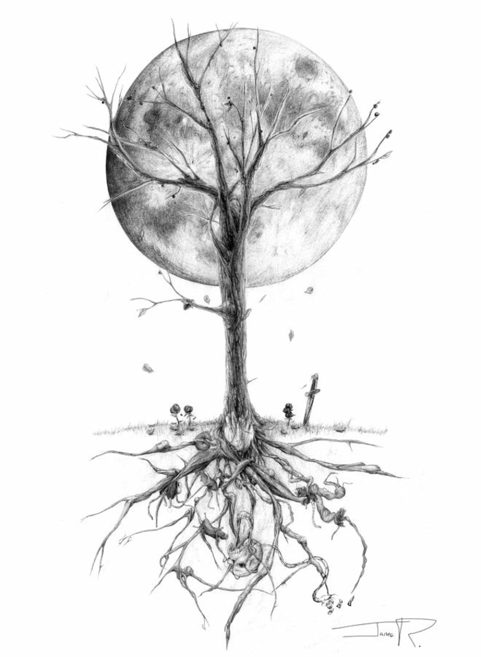 Comment dessiner une feuille d arbre arbre stylisé dessin lune et arbre 