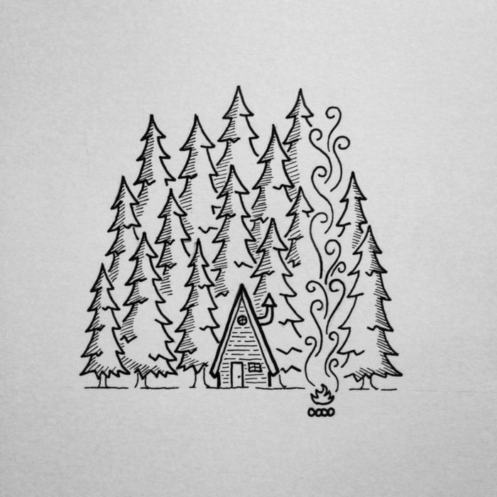 Modele arbre dessin crayon noir dessin sur la nature belle image arbres de noel