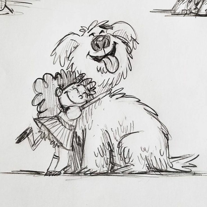 Offrir un carte de voeux à sa meilleure amie dessin amie chien