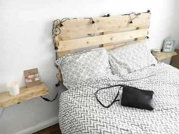 style minimaliste deco petite chambre meubles bois recup lumieres decoratives