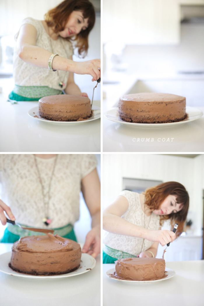 comment réussir son nappage gâteau au chocolat facile, recette de layer cake au chocolat traditionnel avec crème au beurre chocolat