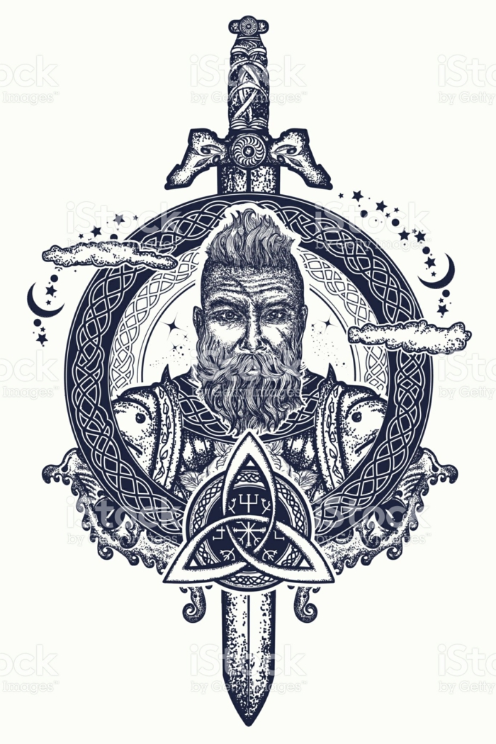 Idée tatouage rune viking symbole viking tatouage sable et viking portrait 
