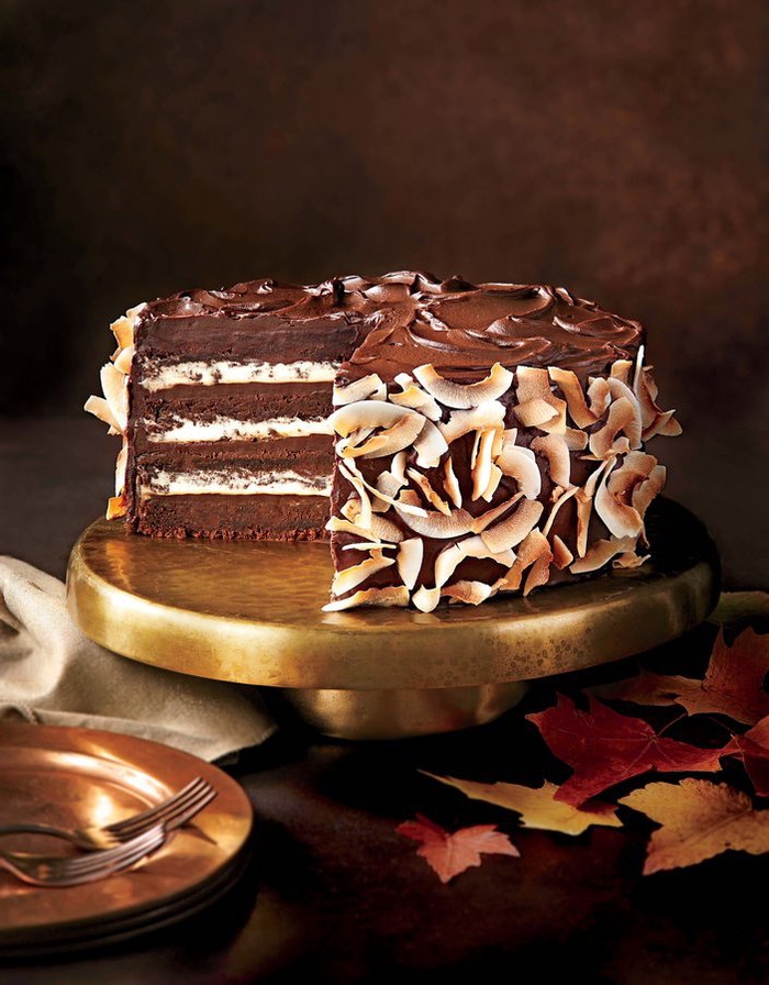  recette gâteau au chocolat et à la crème de noix de coco avec ganache de chocolat noir
