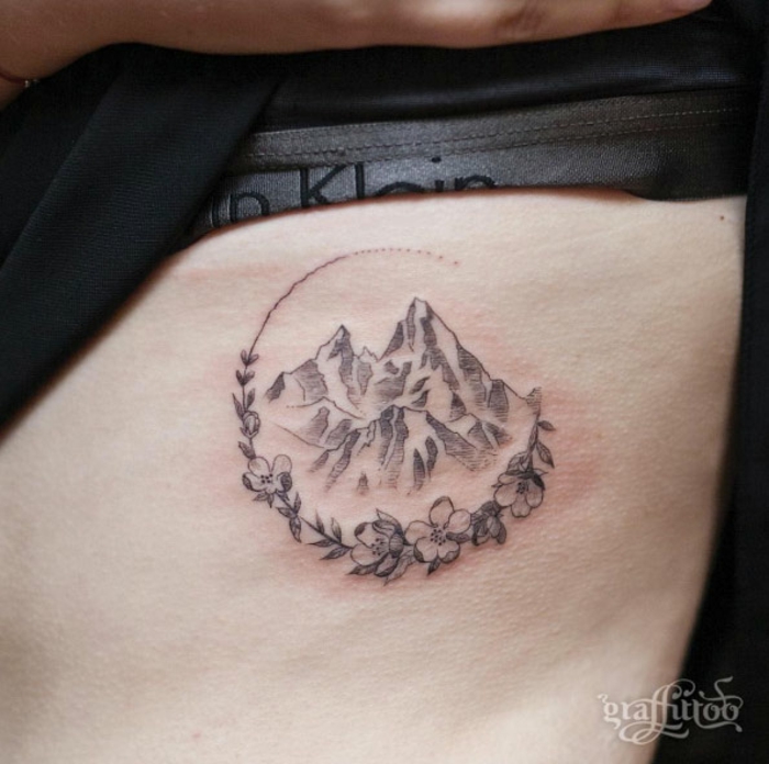 Tatoo bras homme tatouage sous les seins quel tatouage montagne dans cercle de fleurs