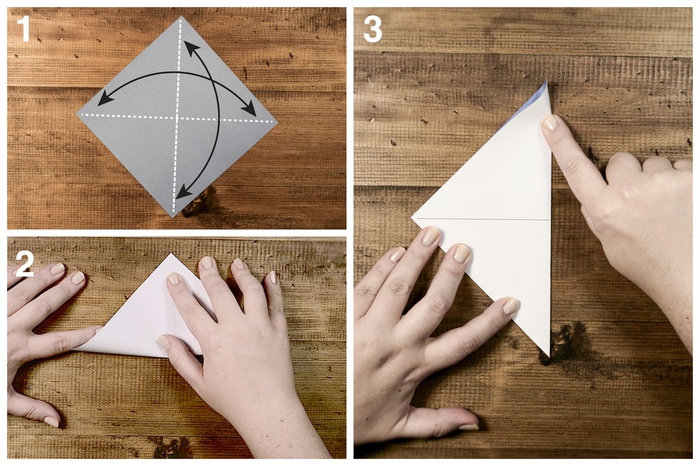 instructions montrant étape par étape le pliage d'un modème d'origami bateau à voile