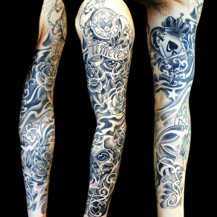 Le tatouage représentant la force viking tatou idée bras et avant bras tatouage manche viking