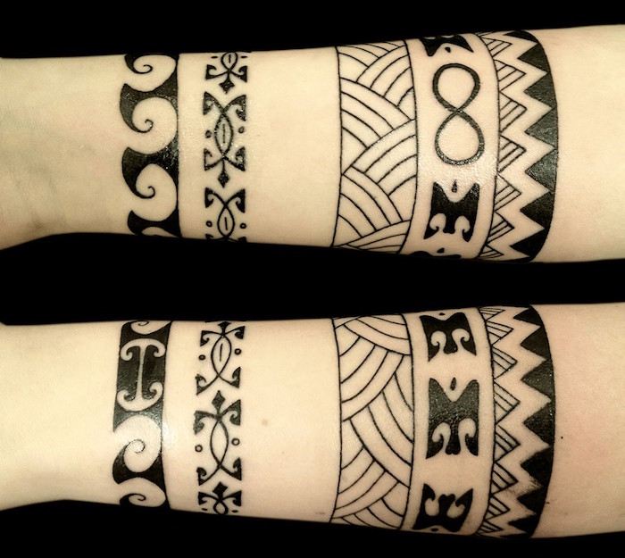 tatouage polynésien femme tribal avant bras maorie