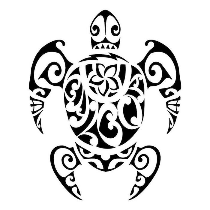 modele dessin tortue polynesienne symbole maori tatouage polynesien