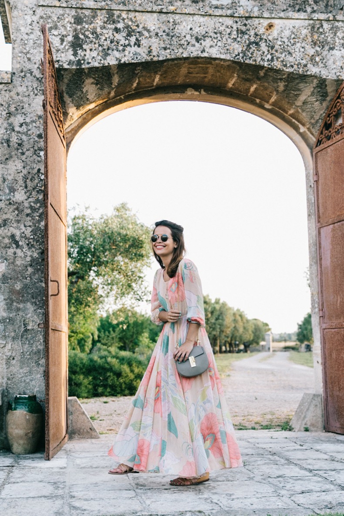 Robe longue femme avec manches longues pour bureau