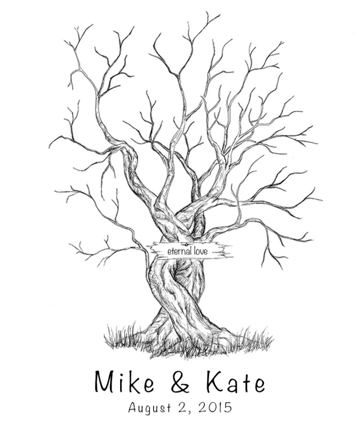 image blanc et noir pour réaliser un projet facile scrapbooking avec patron imprimé à design arbre vierge