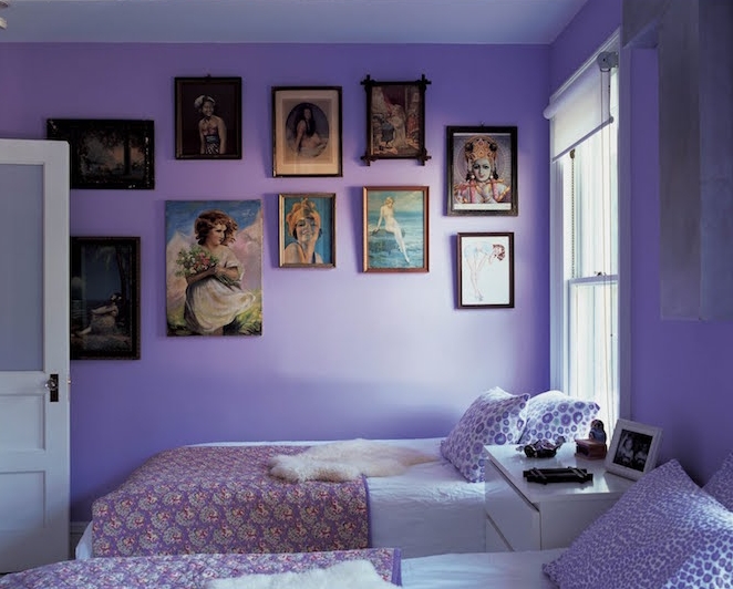 idée couleur peinture pour chambre, peindre une piece en violet mauve