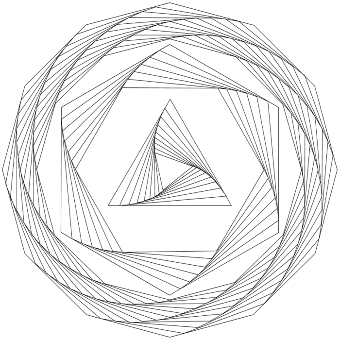 Noir et blanc dessin animaux geometrique idee dessin cercle spirale 