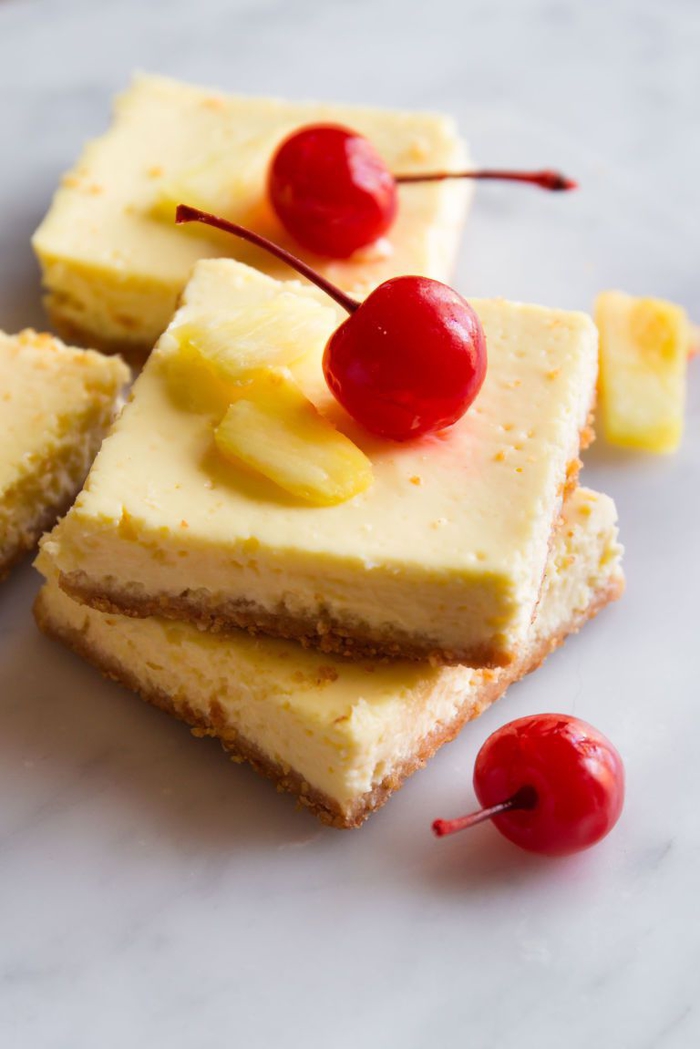 idée pour un dessert léger et rapide à base d'ananas, recette de cheesecake minceur à l'ananas