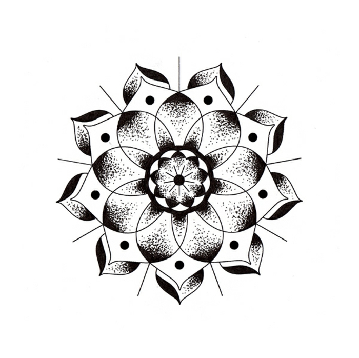 Aspect linéaire dessin de géométrie formes géométriques fleur 