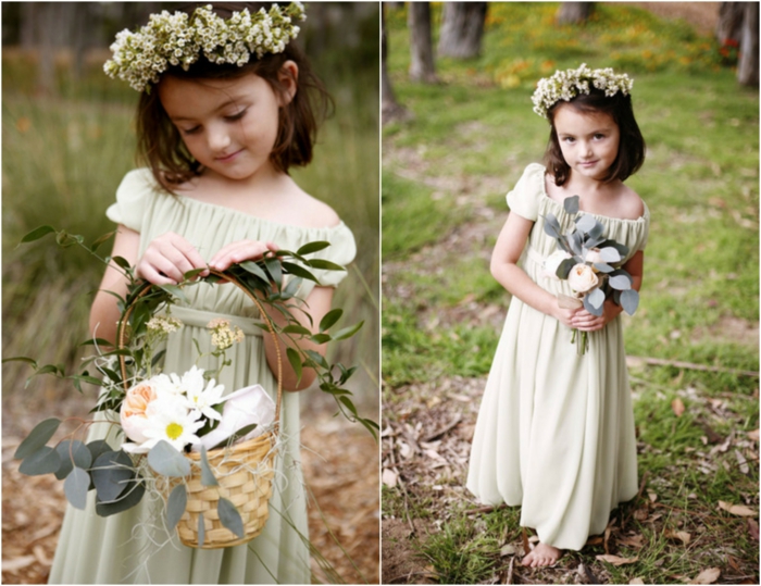 Robe de fete fille robe mariage petite fille robe stylée pour une petite fille robe vert claire