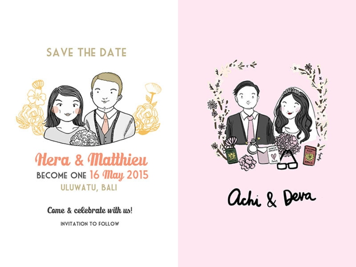 idée-belle-illustration-faire-part-mariage-dessin-mariage-image-faire-part-original Une illustration mariage magnifique pour la célébration du jour J