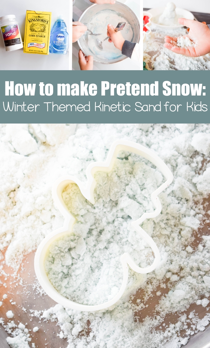 idées d'activités d'hiver à la maison avec du sable magique façon neige, recette de sable cinétique fait maison avec trois ingrédients