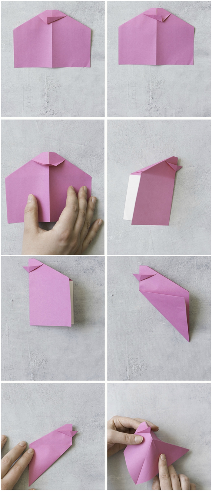 un modèle d'origami oiseau coloré pour la déco d'une table festive, activité manuelle pour la fête de pâques