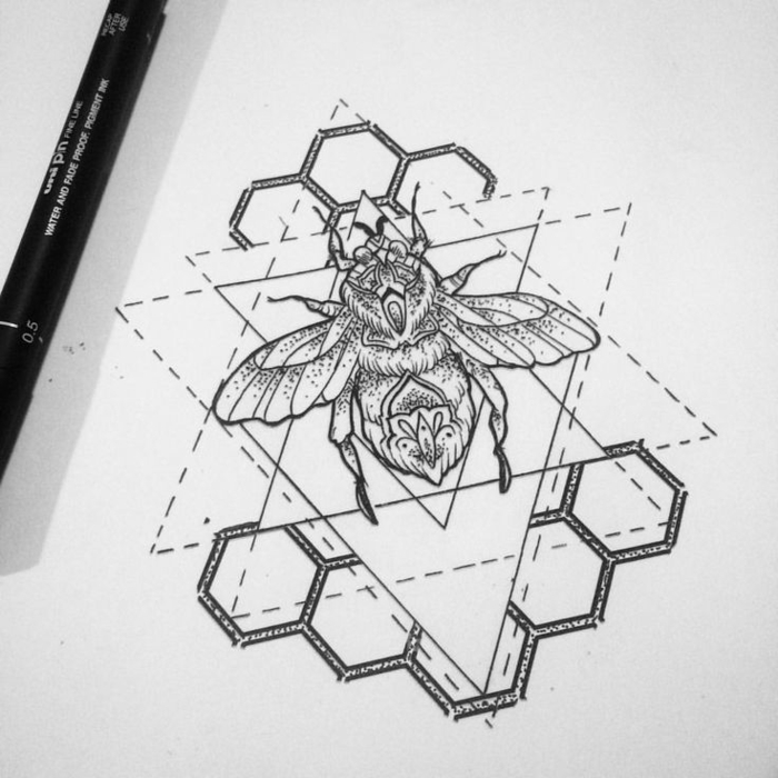 Tirer une ligne dessin avec des formes géométriques bee adorable