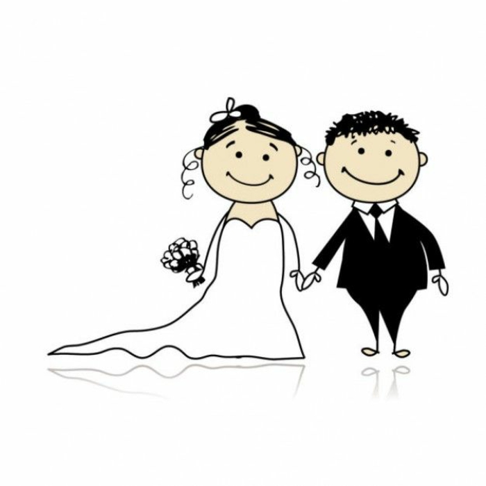 Illustration pour livret de messe mariage symbole mariés couple mariage