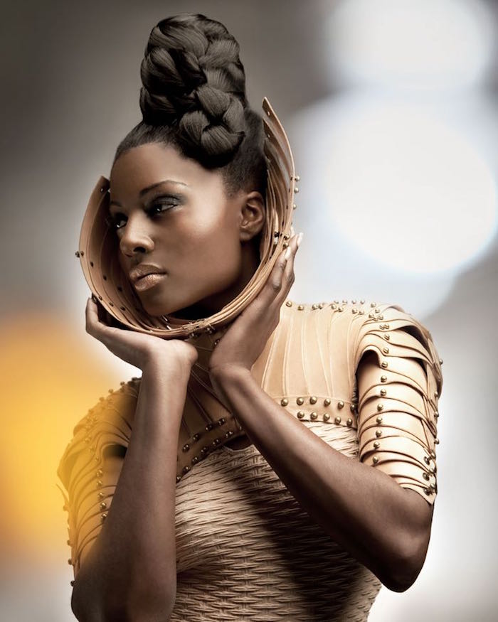 coiffure design nattes afro en chignon tresse africaine femme