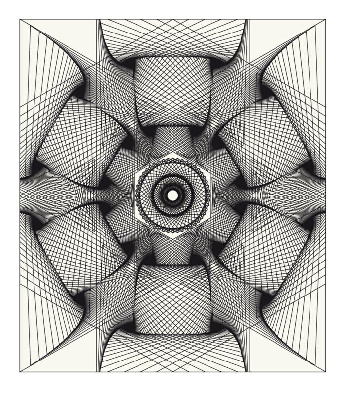 Optique illusion dessin avec des formes géométriques lignes