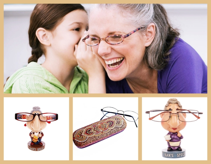 accessoire de lunettes de vue, figurine à design mamie aux cheveux gris à utiliser comme support de lunettes de vue 