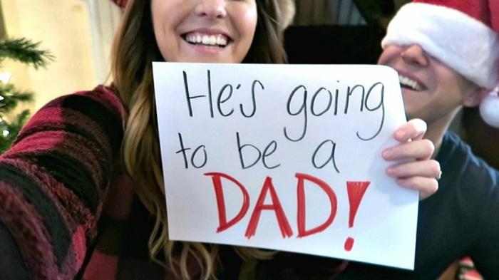 il sera un père, photo annonce grossesse, une note avec un texte inspirant