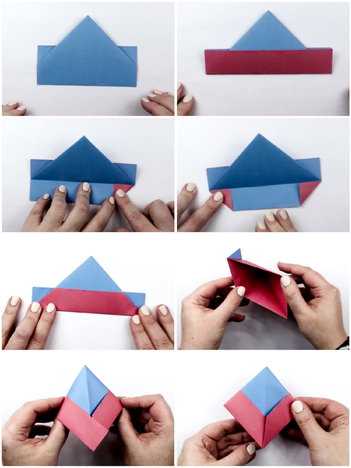 comment faire des origami pour apprendre aux enfants les techniques de pliage de base, modèle bateau basique idéal pour débutants