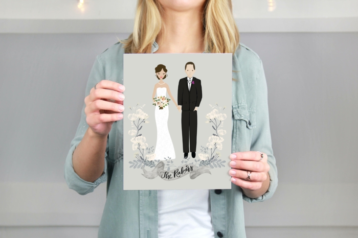quelle-image-faire-part-mariage-couple-marié-dessin-idée Cool illustration livret de messe mariage image mariage