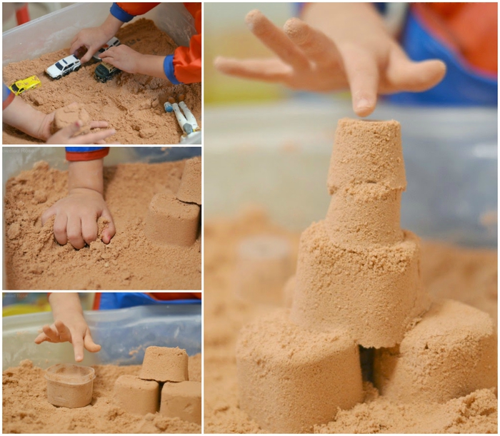 comment faire un château de sable à la maison avec un sable cinétique à modeler fait maison
