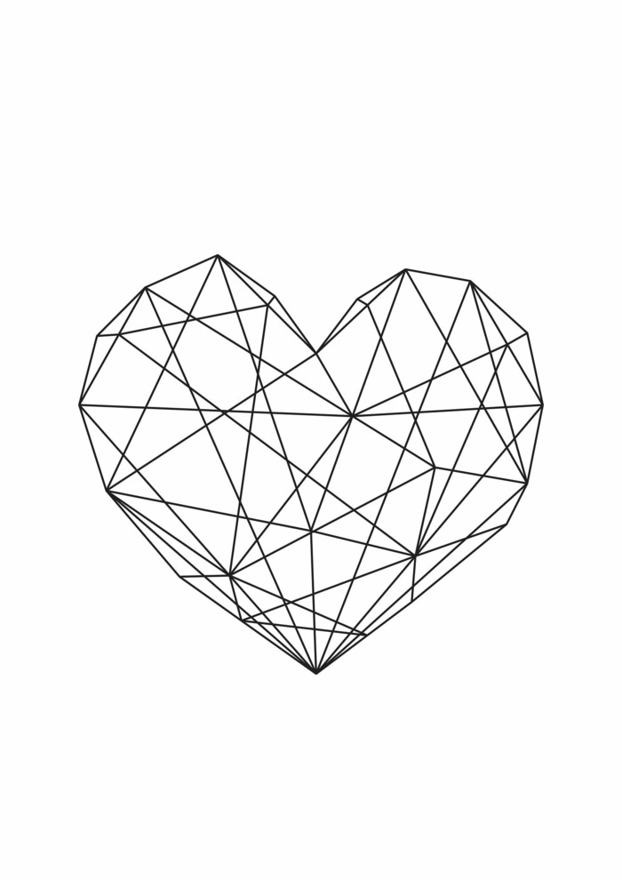 Règle dessin forme géométrique image de dessin joli coeur, apprendre a dessiner avec des formes geometriques