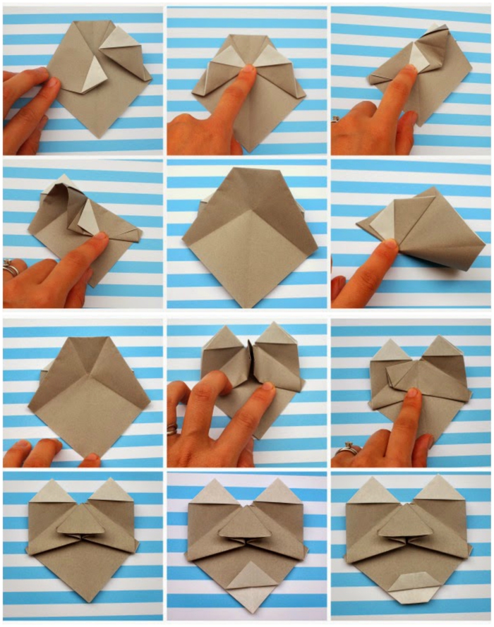 bricolage origami enfant ludique et intelligent pour réaliser des visages de personnages rigolos en origami 