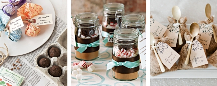 gobelet personnalisé mariage ou bocal remplis de sucreries et bonbons pour les invités au mariage, modèle de petites cuillères de bois