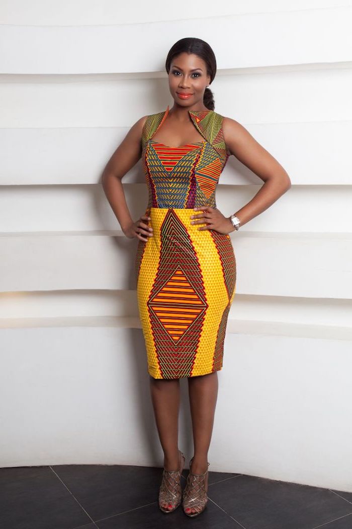 Femme robe en pagne africain chic robe africaine stylée femme tenue robe en pagne stylée femme