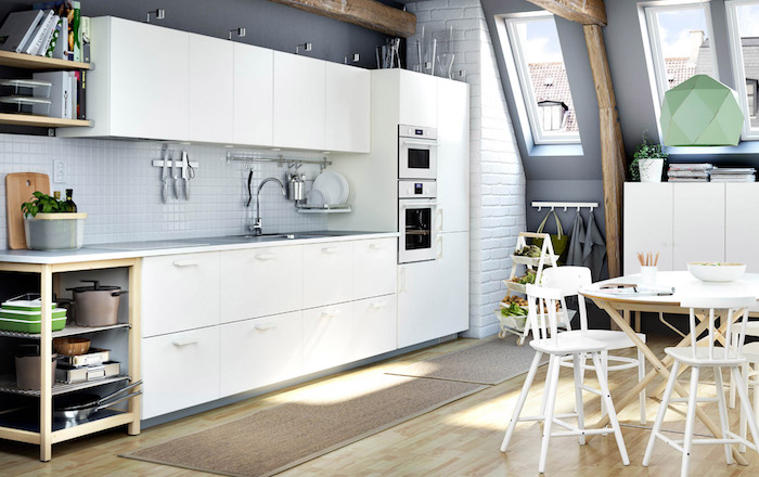 quelle couleur pour les murs d une cuisine avec meubles blancs, mur de cuisine gris anthracite