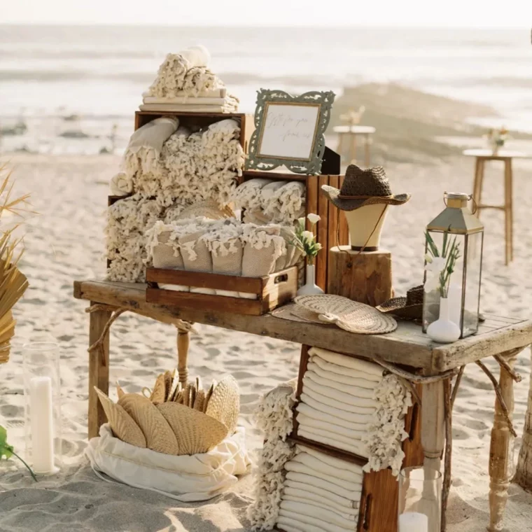 deco table reception mariage boheme chic ceremonie serviette cadeau