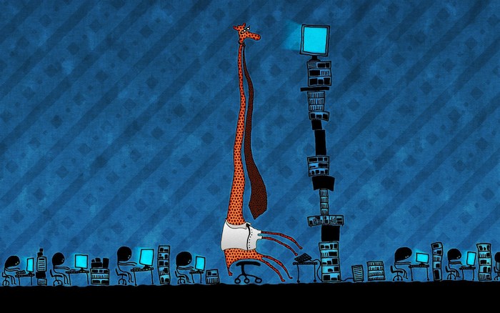 Fond ecran 2018 giraffe au bureau fond d écran humoristique wallpaper drole idée