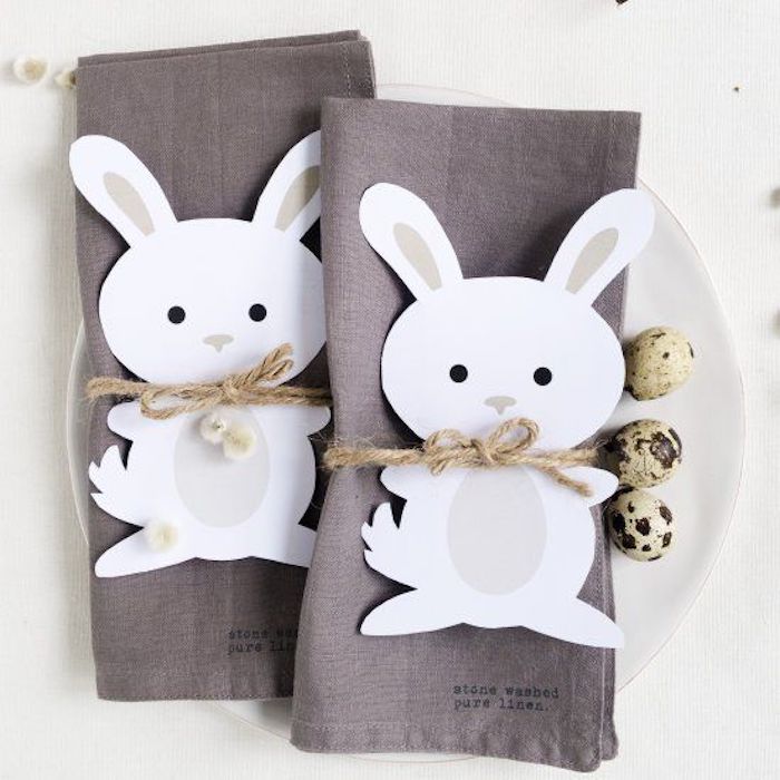 Activité paques déco de Pâques décoration à faire soi meme serviettes lapin de paques