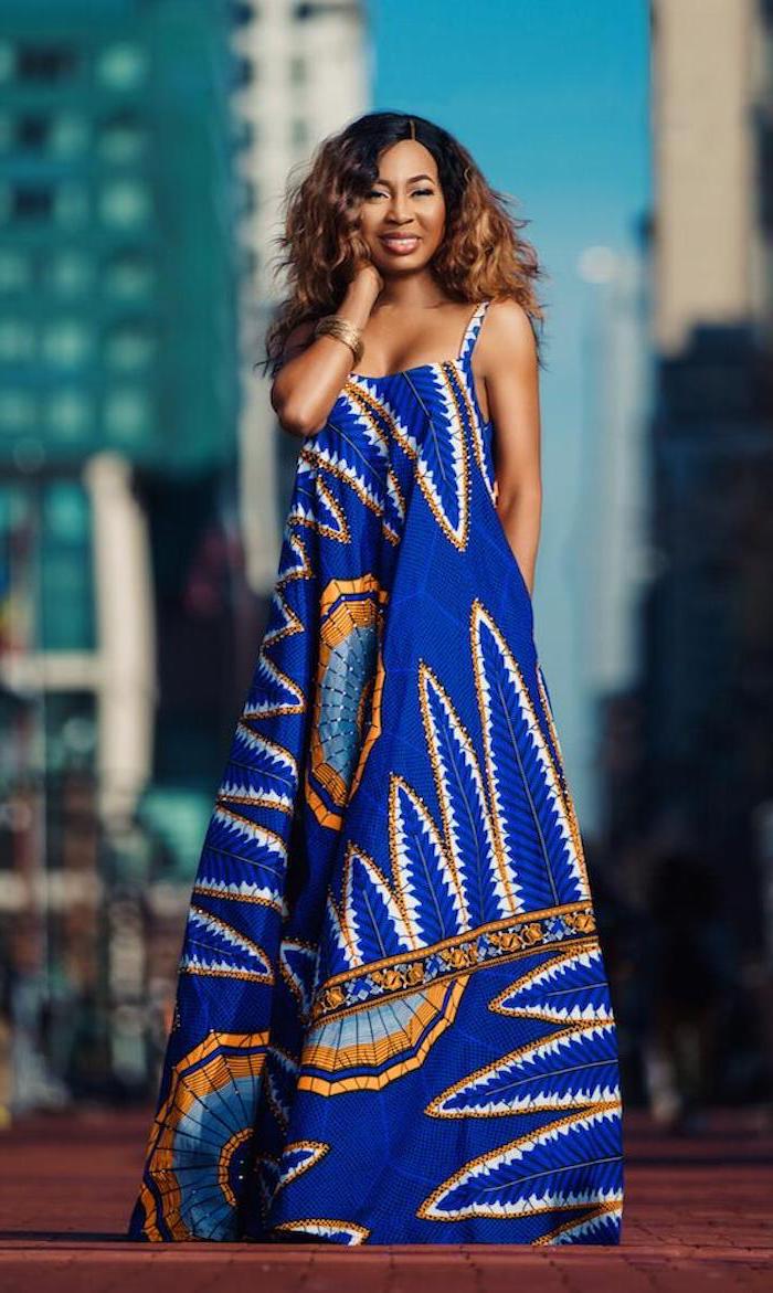 Idée robe africaine chic pagne longue africain robe pour femme cool look