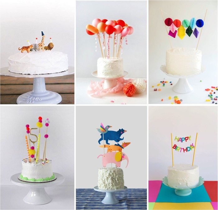 plusieurs variantes pour réaliser une déco originale de gateau d'anniversaire personnalisé avec des cake toppers originaux