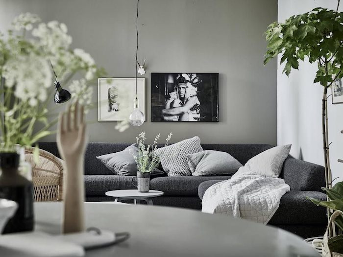 Deco style nordique deco scandinave hygge deco scandinave decoration canapé gris coussins cool idée déco