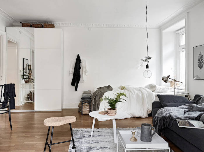 Chambre à coucher style scandinave déco nordique meuble nordique simple idée déco