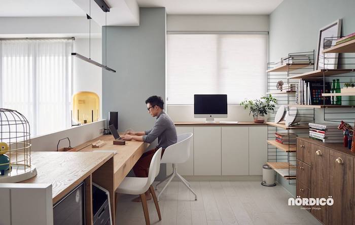 Cadre deco scandinave meuble bas scandinave deco style bureau a la maison travailler ordinateur
