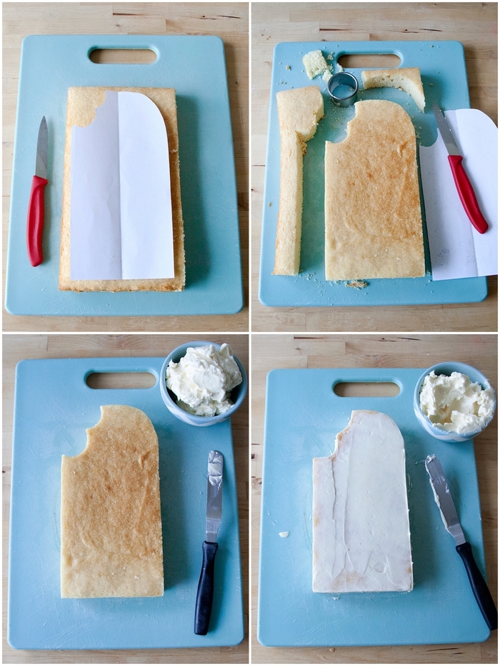 tuto pour réaliser un gateau d'anniversaire original bâtonnet de glace à l'aide d'un patron en papier