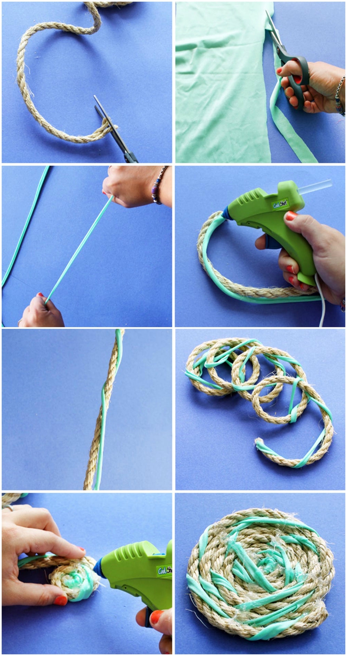 comment faire un tapis facile en corde et tissu recyclé pour donner un coup de frais à la décoration chambre à coucher
