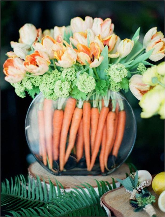 Bricolage de paques idée bricolage paques décoration vase carrots et gleuts